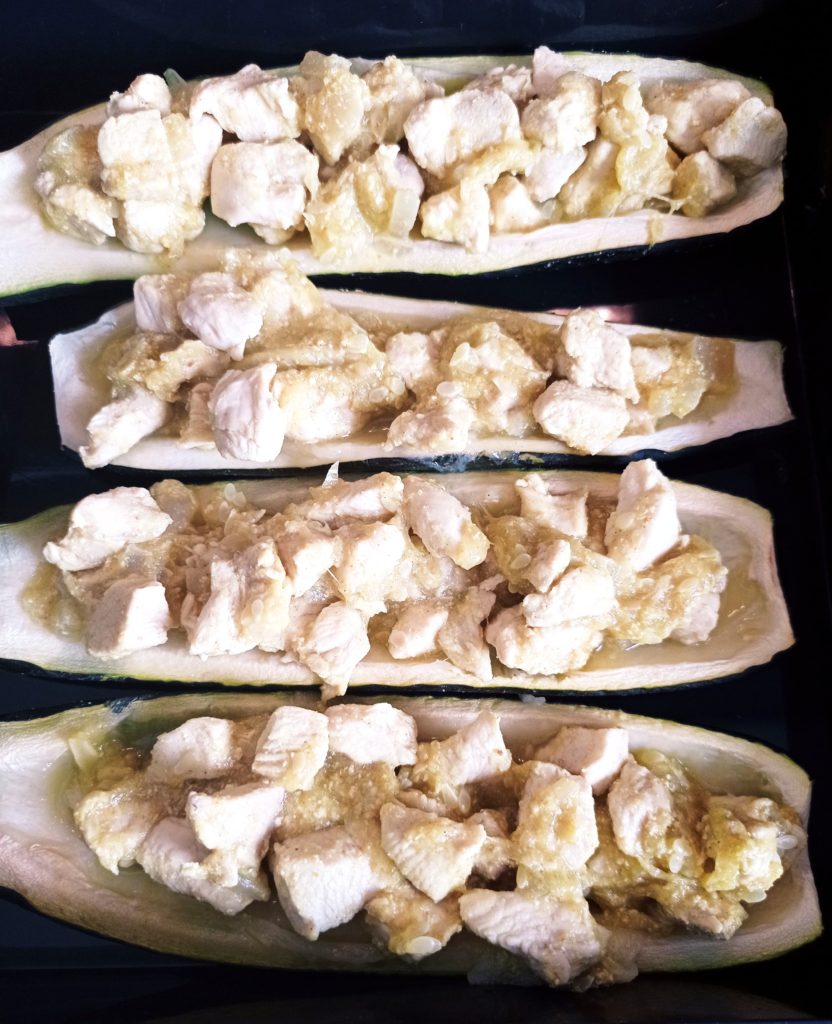 Recette courgettes farcies poulet curry - Laetitia Nutritionniste Diététicienne à domicile Tours
